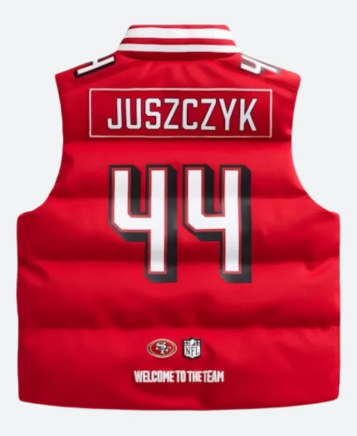 Kyle Juszczyk SF 49ers Off Season Puffer Vest Back Image