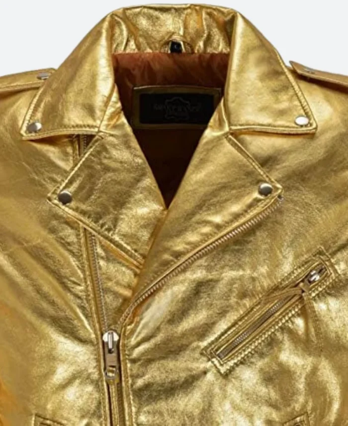 Landman Angela Norris Leather Biker Jacket Collar Zoom Images
