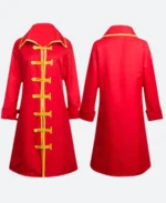 One Piece Captain Luffy Trench Coat Style 02 Front Back Image