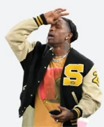 Paris Olympic 2024 Travis Scott Varsity Jacket Full Image