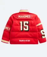 Patrick Mahomes KC Chiefs Off Season Puffer Jacket Back Image