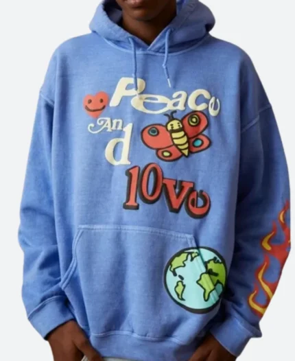 Peace And Love Pullover Hoodie Front Image