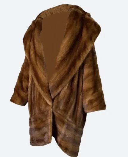 Rihanna NYC Fur Hooded Coat Front Image