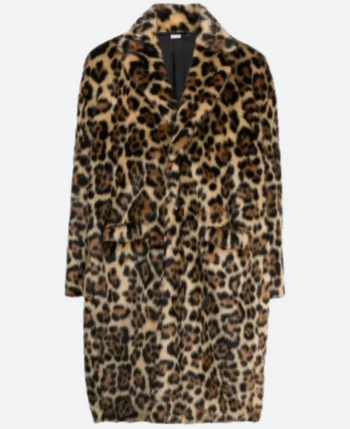 Robbie Williams NYC Leopard Fur Coat Front Image