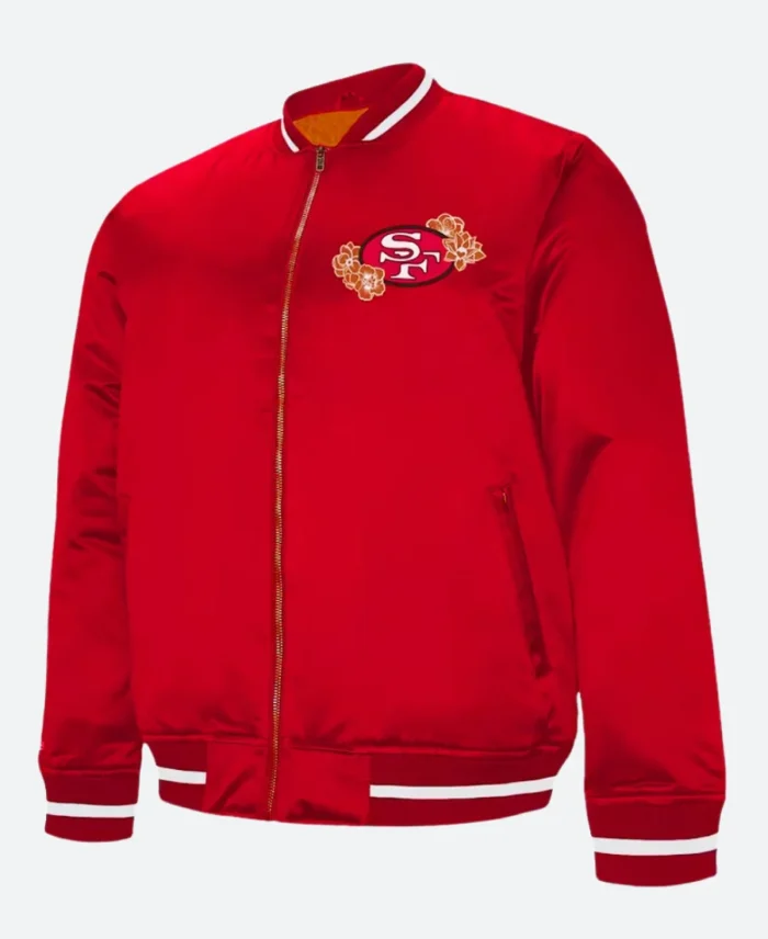 SF 49ers Faithful to the Bay Varsity Jacket Front Image