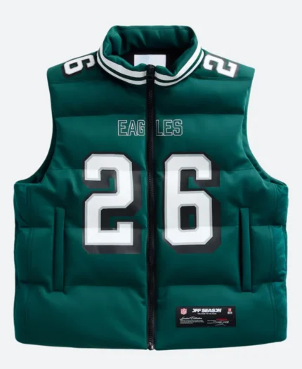 Saquon Barkley Philadelphia Eagles Off Season Puffer Vest Front Image