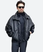 Sebastian Stan Prada Fashion Show Leather Jacket