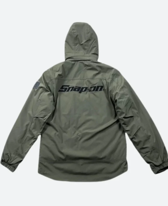 Snap On Zipper Hooded Jacket Back Image