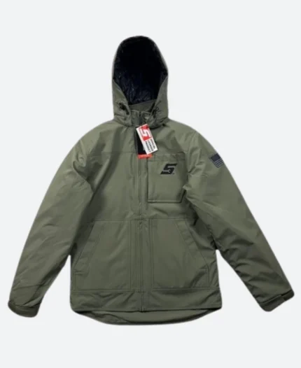 Snap On Zipper Hooded Jacket Front Image