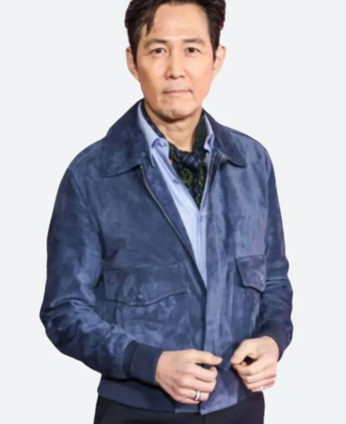 Squid Game 2 LA Premiere Lee Jung jae Suede Leather Jacket