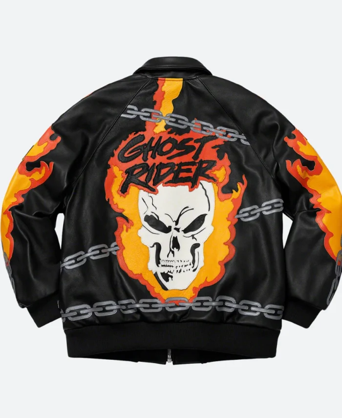 Supreme Vanson X Ghost Rider Leather Jacket Back Image