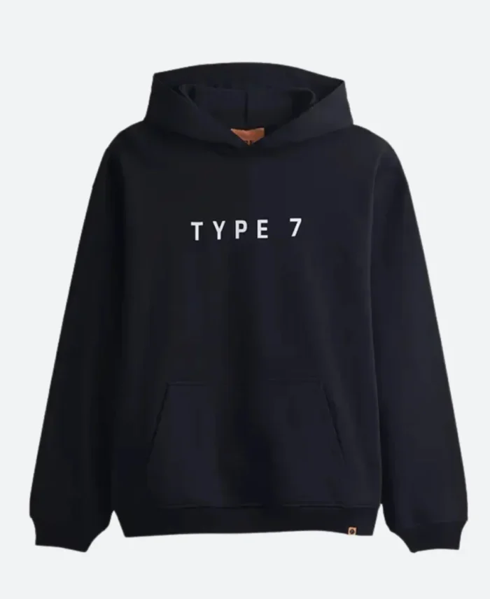 TYPE 7 Pullover Hoodie Black Front Image