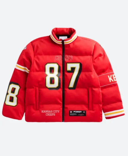 Travis Kelce KC Chiefs Off Season Puffer Jacket Front Image