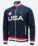 USA Olympic Blue Track Jacket Front Image