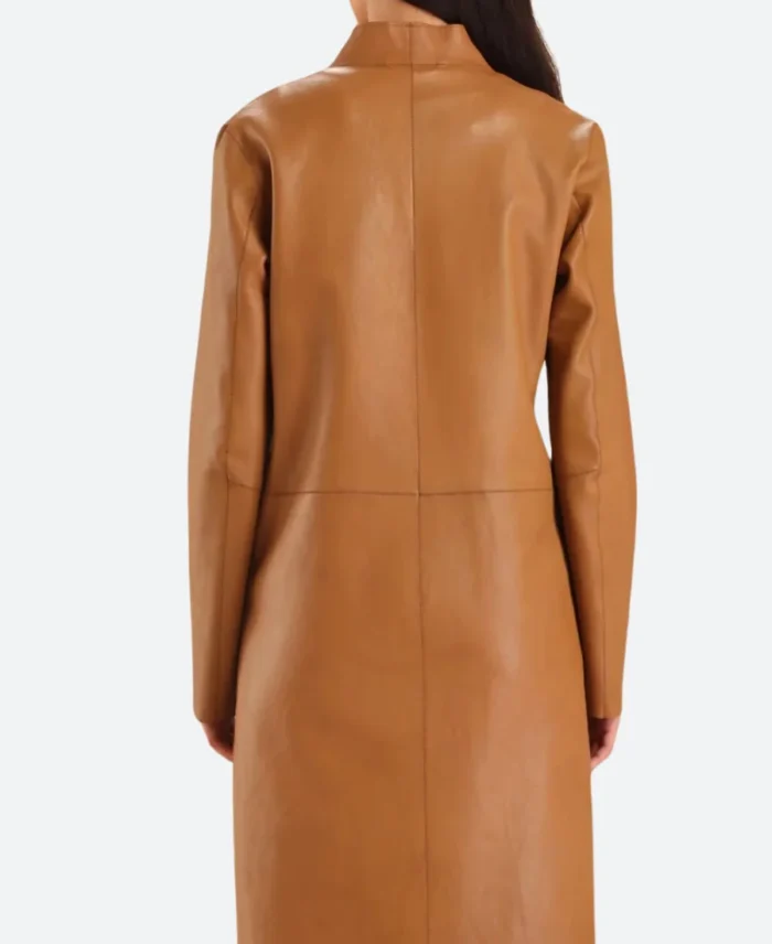 Virgin River S06 Melinda Monroe Leather Trench Coat Back Image