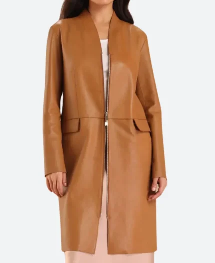 Virgin River S06 Melinda Monroe Leather Trench Coat Front image