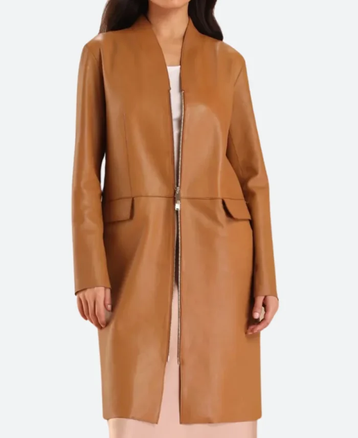Virgin River S06 Melinda Monroe Leather Trench Coat Front image