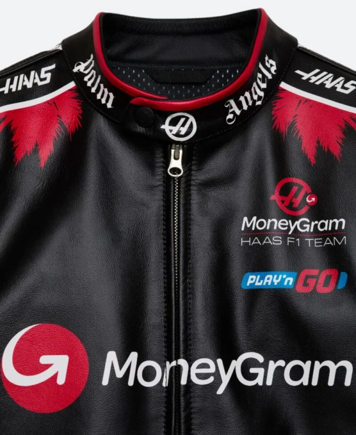 Alpinestars X Moneygram Haas F1 Team Jacket Close Up Image