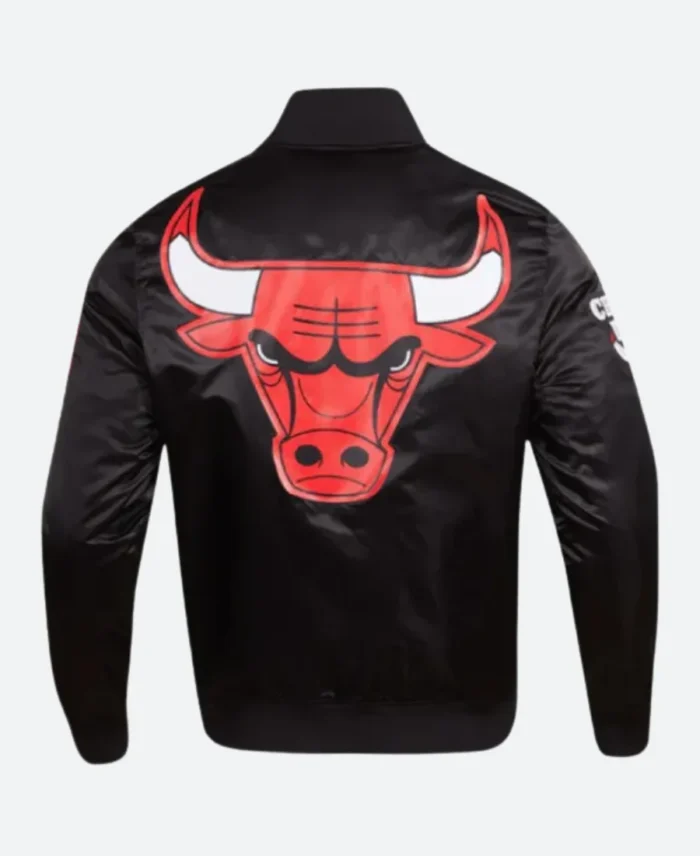 Chicago Bulls Black Varsity Jacket Back Image