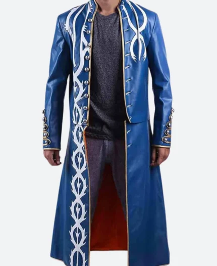 Devil May Cry 5 Vergil Blue Leather Coat