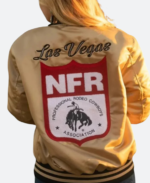 Las Vegas NFR Golden Silk Bomber Jacket Back Image