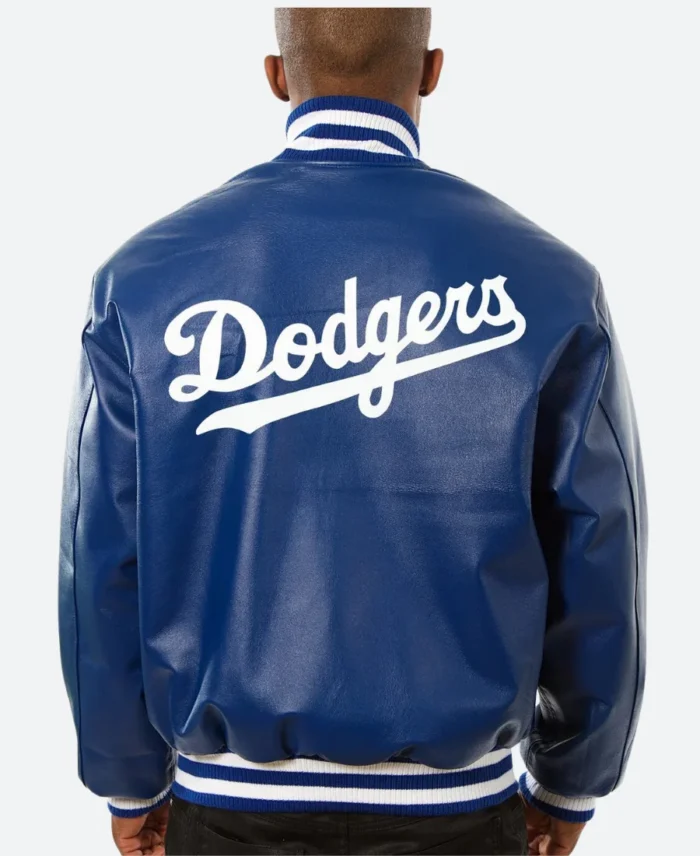 Los Angeles Dodgers Royal Leather Jacket 2