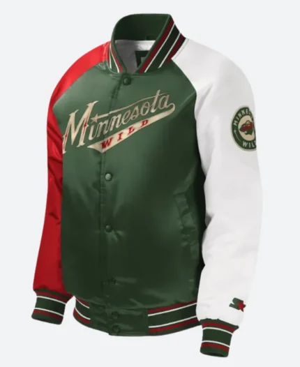 Minnesota Wild Letterman Varsity Jacket Front Image