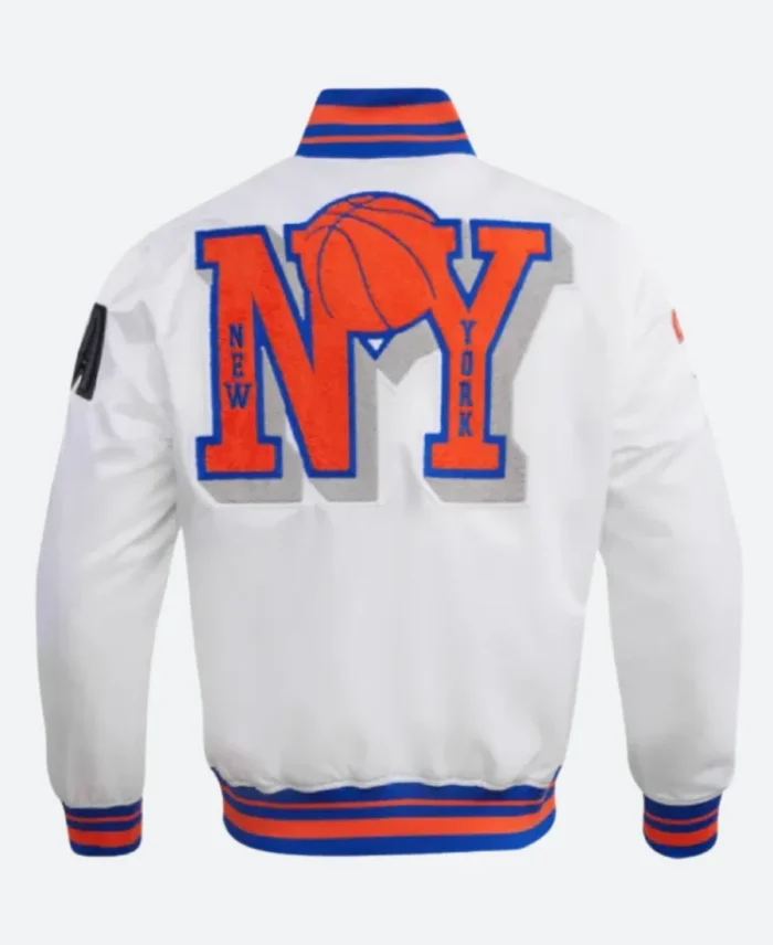 New York Knicks Mashup Varsity Jacket Back Image