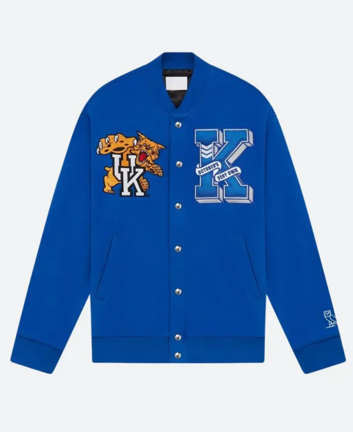 OVO X Kentucky Wildcats Varsity Jacket Front Image
