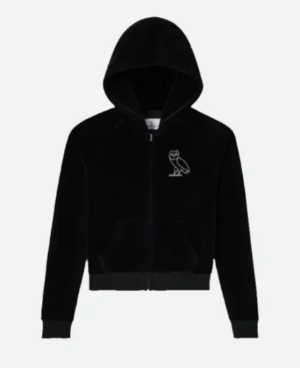 OVO x Rhinestone Crystal Velour Hoodie