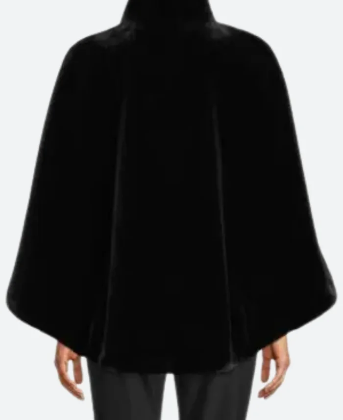 Only Murders In The Building Mabel Fur Poncho Coat Back Image