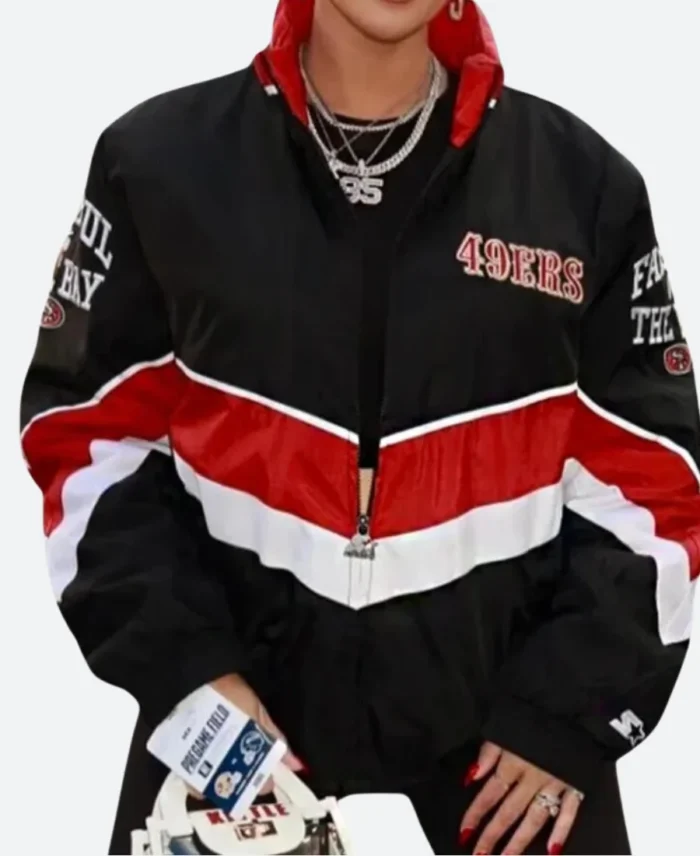 SF 49ers Claire Kittle Starter Jacket Front Image