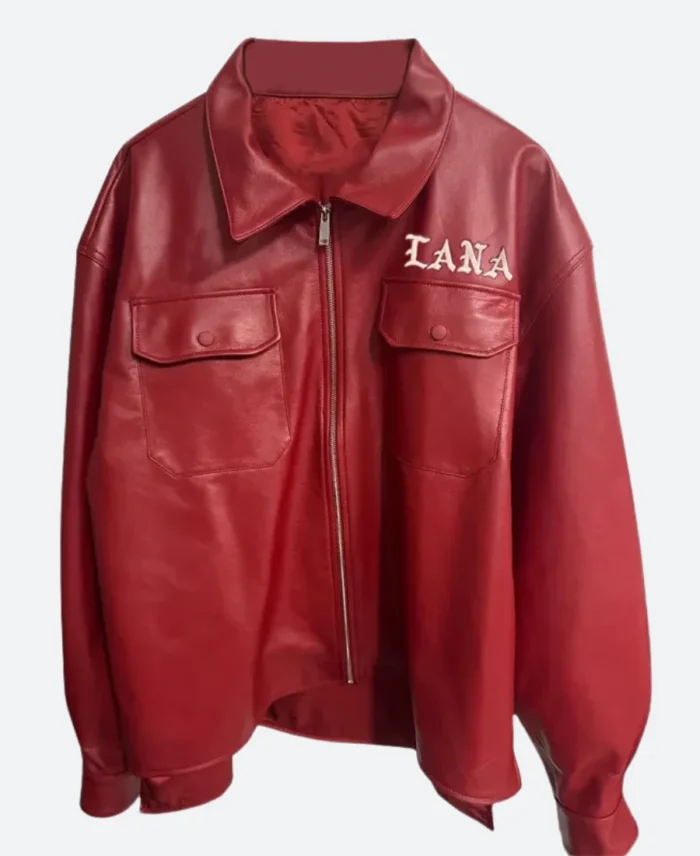 Solana Imani Super Bowl Halftime Leather Jacket Front Image