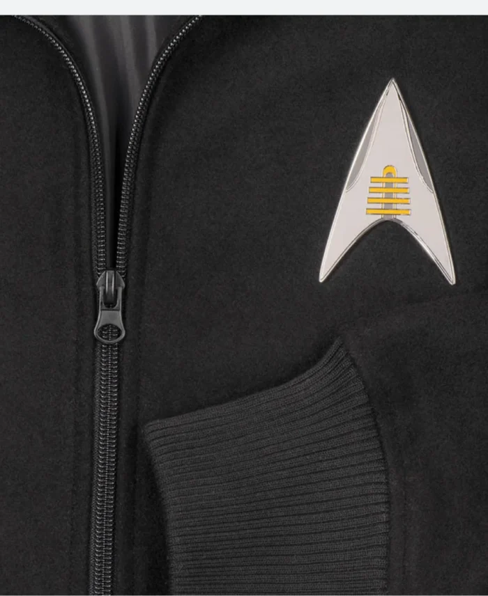 Star Trek Luc Picard Leather Jacket Close Up Image