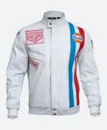 Steve McQueen Grand Prix Leather Jacket Front Image