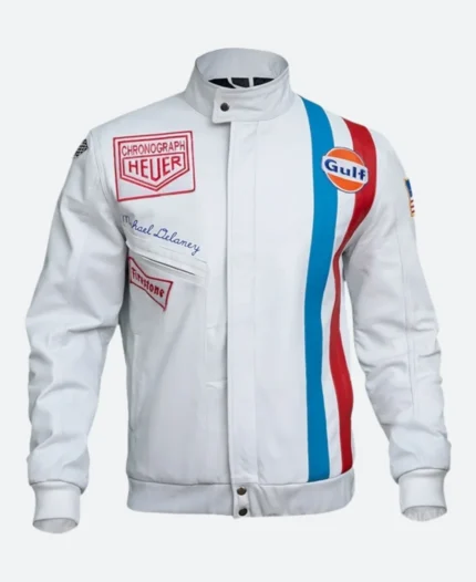 Steve McQueen Grand Prix Leather Jacket Front Image