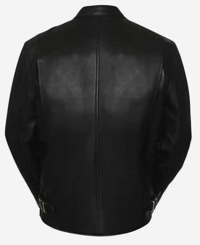 Super Bowl Lix Sam Worthington Black Leather Jacket