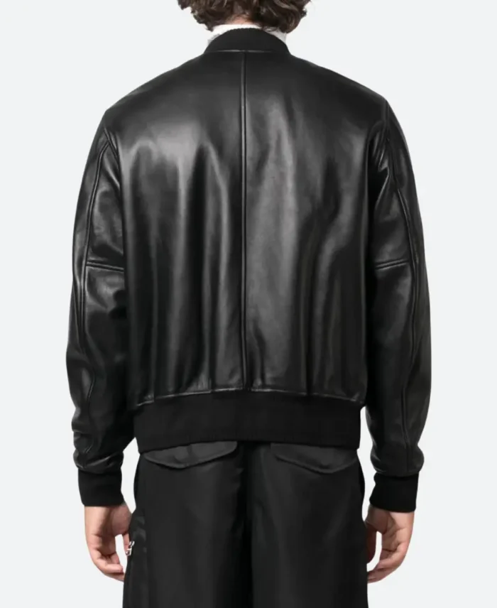 Super Bowl Lix Trent Mcduffie Bomber Leather Jacket