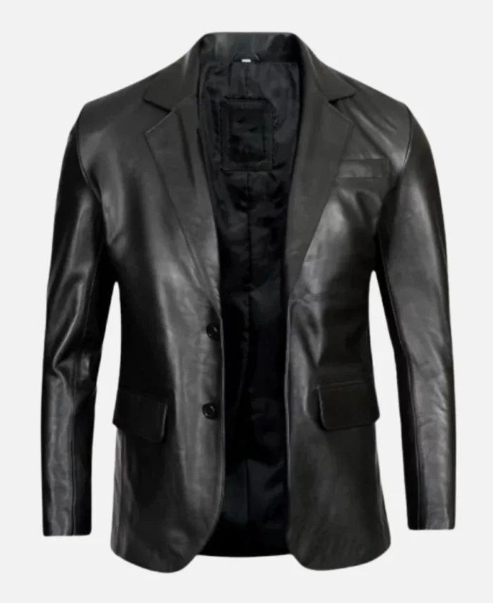 Timothee Chalamet 31st SAG Awards Leather Blazer Front Image