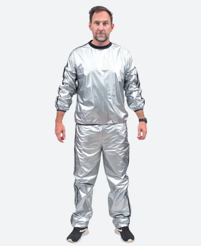 Todd & Margo Shiny Silver Workout Costume Image 1