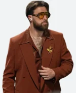 Travis Kelce Super Bowl LIX Maroon Suit