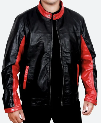 Batman Dark Knight Bruce Wayne Leather Jacket Front Image