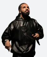 Drake X OVO Leather Hoodie Actor Image