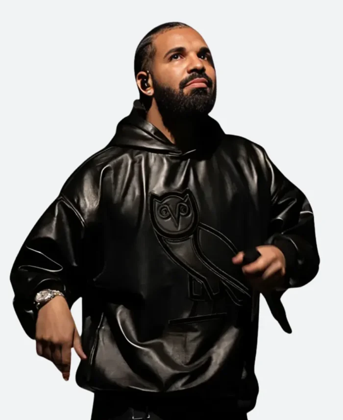Drake X OVO Leather Hoodie Actor Image