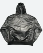 Drake X OVO Leather Hoodie Back Image