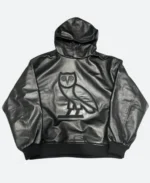 Drake X OVO Leather Hoodie Front Image