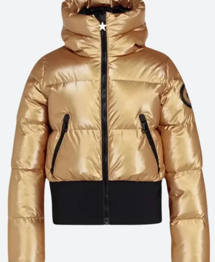 Goldbergh SKi Golden Hooded Puffer Jacket - Image 1