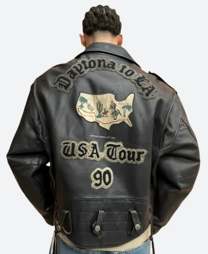 James Dean X Avirex Death Cult Leather Jacket Back image