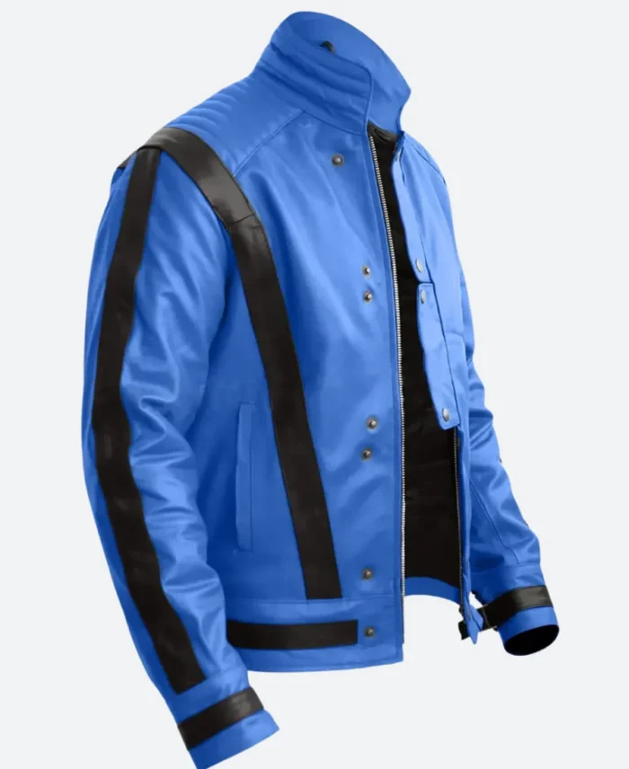 Michael Jackson Thriller Blue Leather Jacket