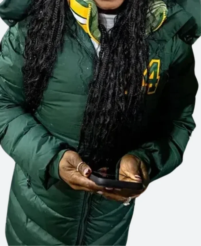 Simone Biles Green Bay Packers Puffer Coat Zoom Image